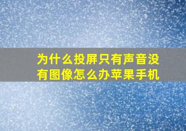 为什么投屏只有声音没有图像怎么办苹果手机