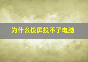 为什么投屏投不了电脑