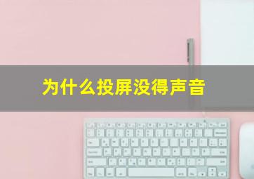 为什么投屏没得声音