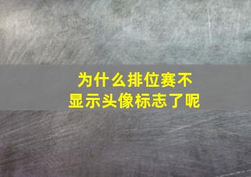 为什么排位赛不显示头像标志了呢