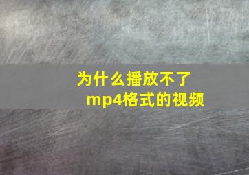 为什么播放不了mp4格式的视频