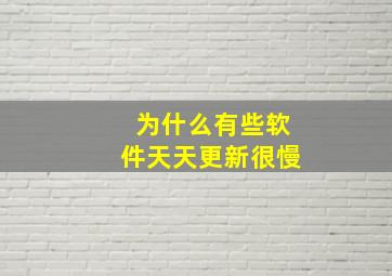 为什么有些软件天天更新很慢