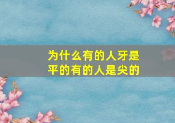 为什么有的人牙是平的有的人是尖的