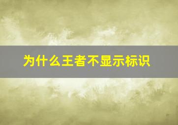 为什么王者不显示标识