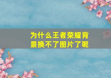 为什么王者荣耀背景换不了图片了呢