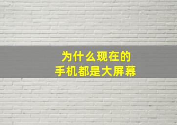 为什么现在的手机都是大屏幕