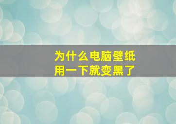 为什么电脑壁纸用一下就变黑了