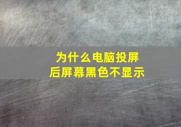 为什么电脑投屏后屏幕黑色不显示