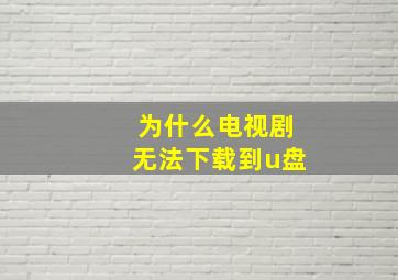 为什么电视剧无法下载到u盘