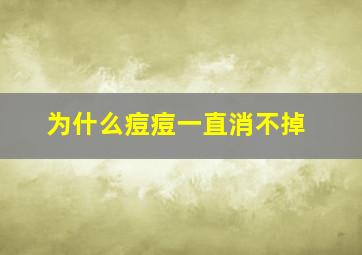 为什么痘痘一直消不掉