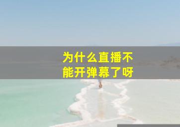 为什么直播不能开弹幕了呀