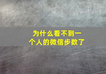 为什么看不到一个人的微信步数了