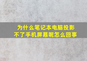 为什么笔记本电脑投影不了手机屏幕呢怎么回事