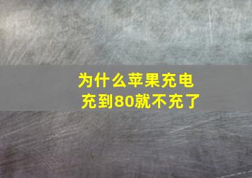 为什么苹果充电充到80就不充了