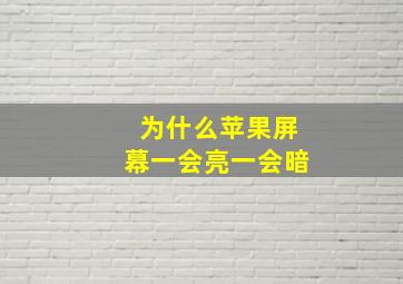 为什么苹果屏幕一会亮一会暗