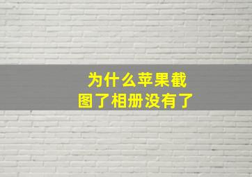 为什么苹果截图了相册没有了