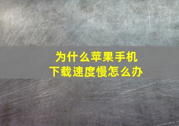 为什么苹果手机下载速度慢怎么办