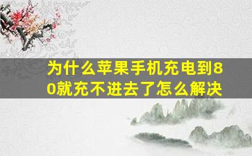 为什么苹果手机充电到80就充不进去了怎么解决