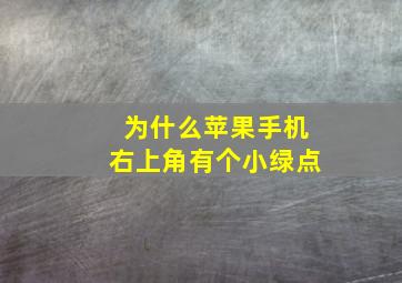 为什么苹果手机右上角有个小绿点