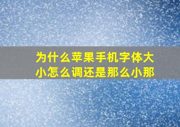 为什么苹果手机字体大小怎么调还是那么小那