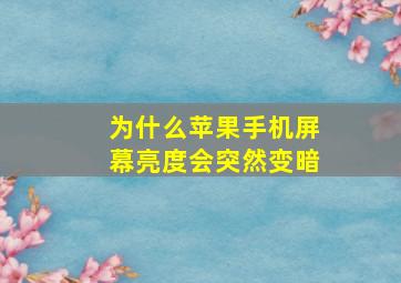 为什么苹果手机屏幕亮度会突然变暗