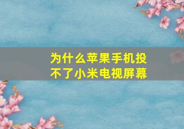 为什么苹果手机投不了小米电视屏幕