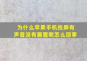 为什么苹果手机投屏有声音没有画面呢怎么回事