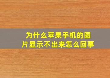 为什么苹果手机的图片显示不出来怎么回事