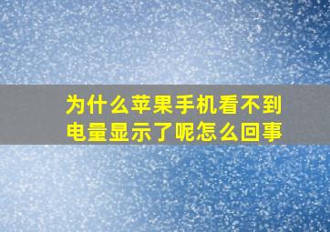 为什么苹果手机看不到电量显示了呢怎么回事