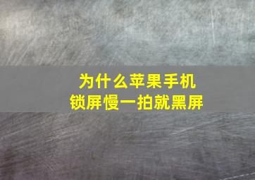 为什么苹果手机锁屏慢一拍就黑屏