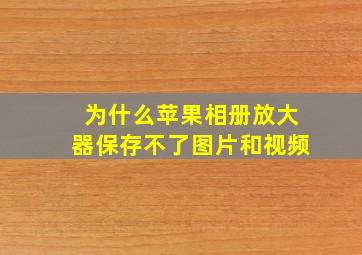 为什么苹果相册放大器保存不了图片和视频