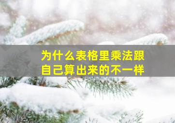 为什么表格里乘法跟自己算出来的不一样