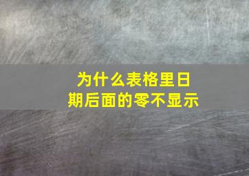 为什么表格里日期后面的零不显示