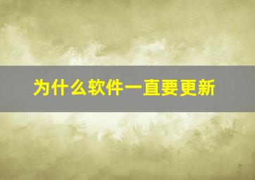 为什么软件一直要更新