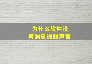 为什么软件没有消息提醒声音