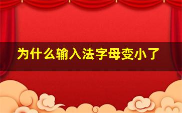 为什么输入法字母变小了