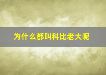 为什么都叫科比老大呢