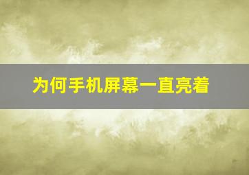 为何手机屏幕一直亮着