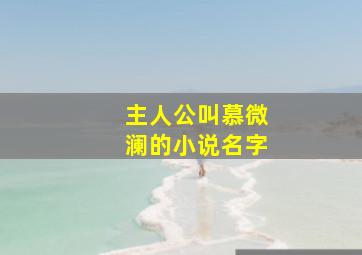 主人公叫慕微澜的小说名字