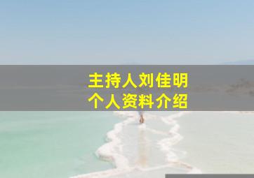 主持人刘佳明个人资料介绍