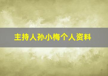 主持人孙小梅个人资料