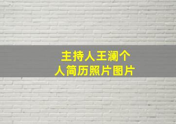 主持人王澜个人简历照片图片