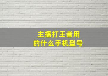 主播打王者用的什么手机型号