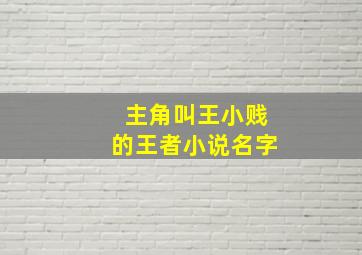 主角叫王小贱的王者小说名字