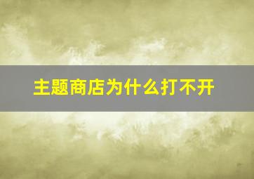 主题商店为什么打不开