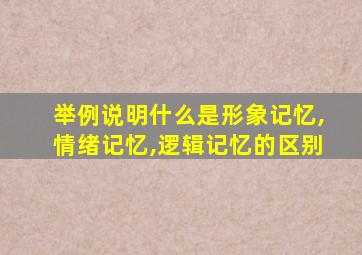 举例说明什么是形象记忆,情绪记忆,逻辑记忆的区别