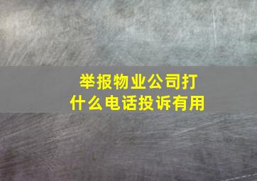 举报物业公司打什么电话投诉有用