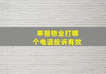 举报物业打哪个电话投诉有效