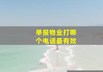 举报物业打哪个电话最有效