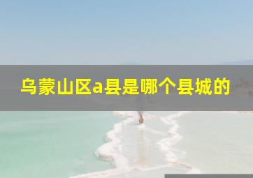 乌蒙山区a县是哪个县城的